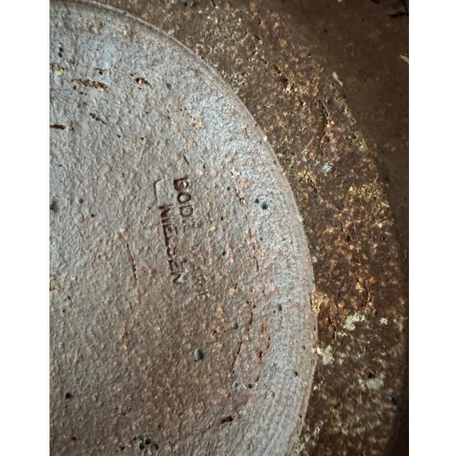 Beige Large Danish Brutalist Stoneware Bowl by Bodil Marie Nielsen, 1970s For Sale - Image 8 of 9
