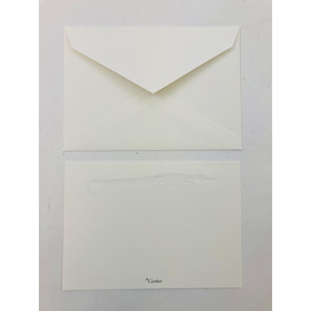 Art Deco Cartier Luxury Iconic Crocodile Gold Design Card and Envelope Desk Stationery For Sale - Image 3 of 4