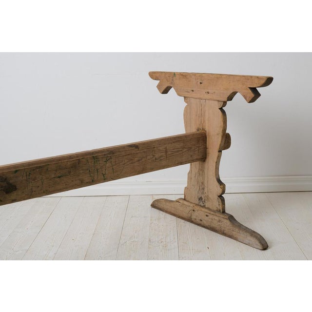 Large Antique Swedish Dining Trestle Table in Pine For Sale - Image 16 of 17