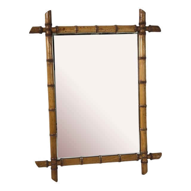 Faux Bamboo Mirror, 1890s For Sale