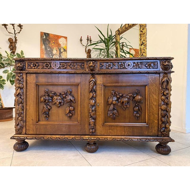 Gründerzeit Sideboard with Fruit Motifs For Sale - Image 5 of 15