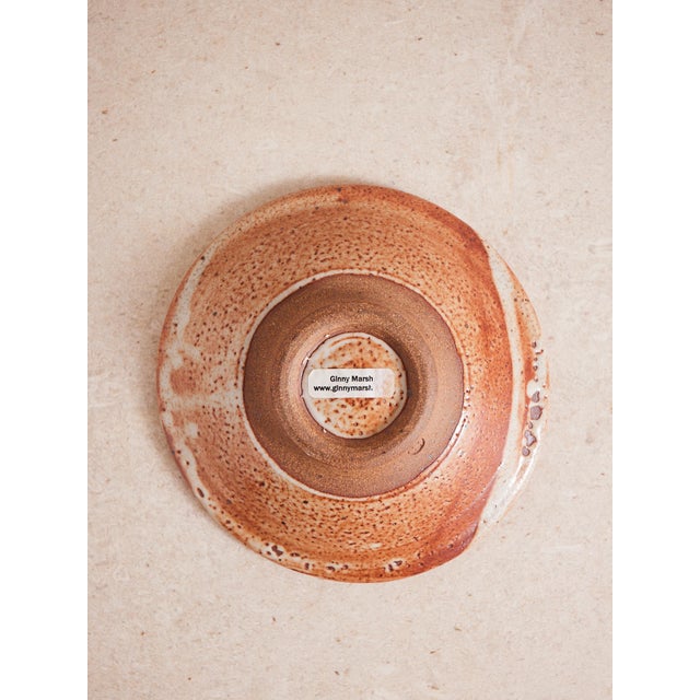 Ceramic Wabi Sabi Studio Pottery Bowl by American Potter Ginny Marsh For Sale - Image 7 of 13
