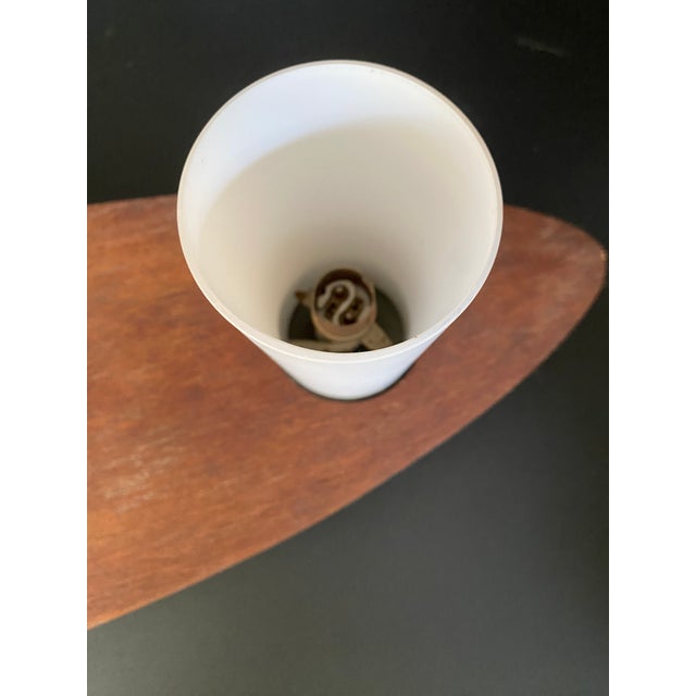 Vintage Scandinavian Surf Teak and Frosted Glass Ceiling Lamp in the style of Goffredo Reggiani, 1970s For Sale - Image 6 of 17