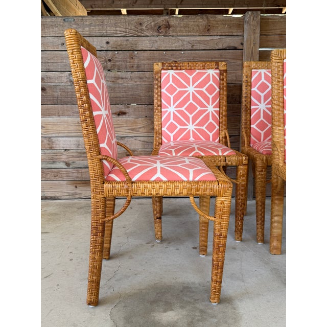 Wood Set of Four Vintage Bielecky Brothers Rattan Wrapped Dining Chairs – Organic Modern For Sale - Image 7 of 12