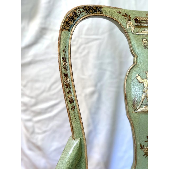 Wood 20th Century Cannel & Chaffin Hand Painted Chinoiserie Armchair For Sale - Image 7 of 12