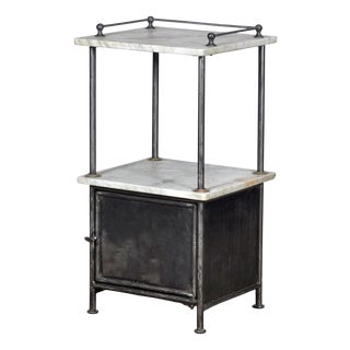 Vintage Iron Nightstand, 1920 For Sale