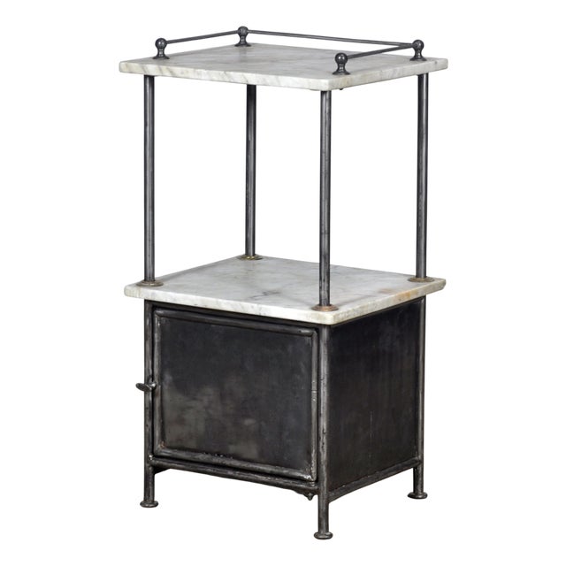 Vintage Iron Nightstand, 1920 For Sale