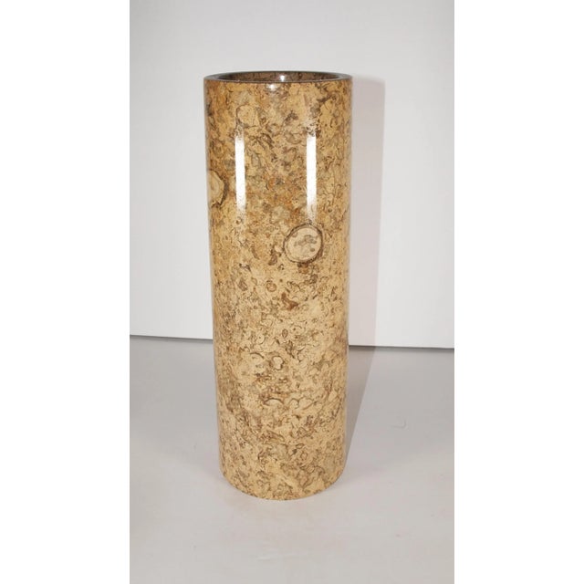 Complete 8-Piece Marble Desk Set With Vase Prehistoric Sea Life Embedded, 1990s For Sale In San Francisco - Image 6 of 7