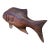 1930s Folk Art Hand Painted and Hand Carved Wood Fish 19" W For Sale