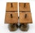 Mid-Century Modern Brutalist Oak & Brass Candleholders, Set of 4 For Sale - Image 3 of 9