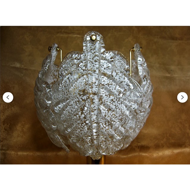 1960s Vintage Murano Crystal and Brass Table Lamp, 1960s For Sale - Image 5 of 11