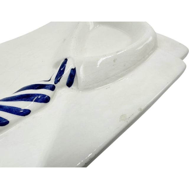 Ceramic Vintage White Shirt & Tie Ceramic Ashtray Catchall Dish Made in Italy For Sale - Image 7 of 14