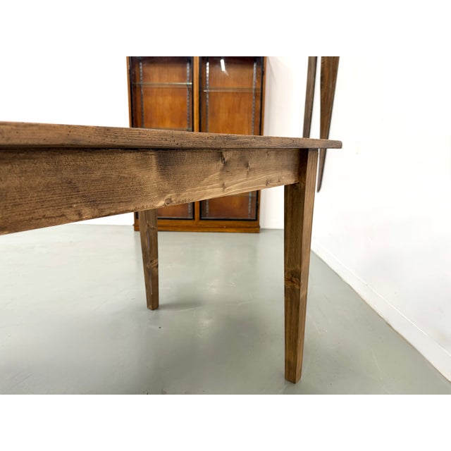 Large Pine Farmhouse Table with Spindle Legs, 1950s For Sale - Image 13 of 18