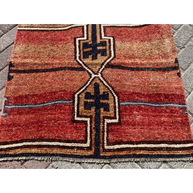 1960s Handmade Turkish Rug - 39" X 84" For Sale - Image 9 of 11