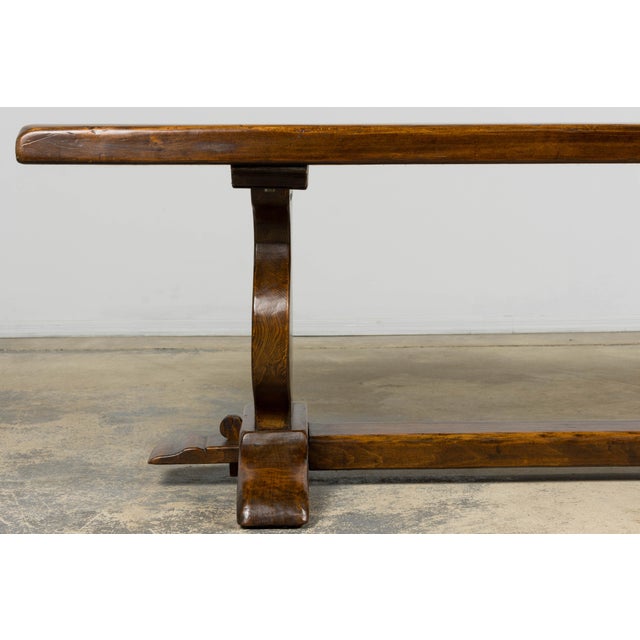 Wood Antique French Monastery Fruitwood Farmhouse Dining Table For Sale - Image 7 of 14