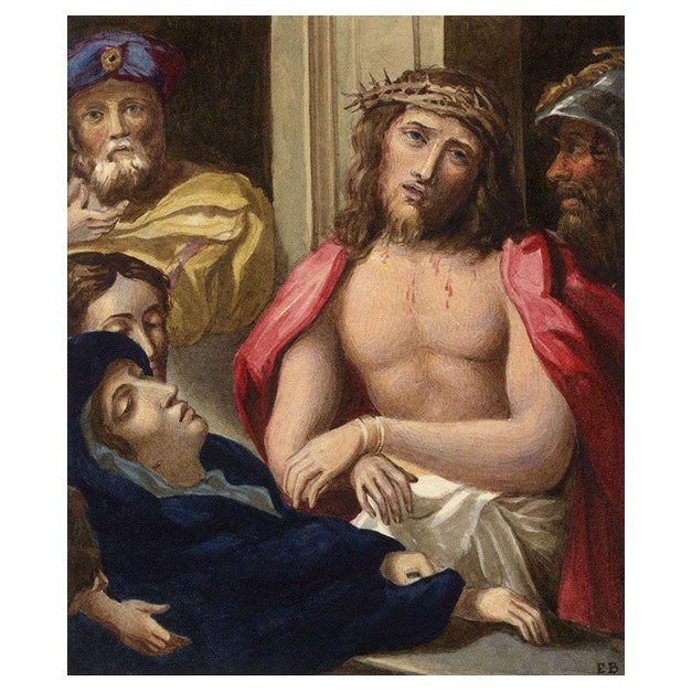 E. Burton After Correggio, Christ Presented to the People, 19th Century, Watercolour For Sale