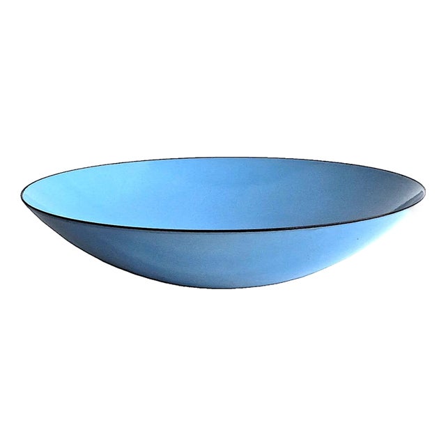 Vintage Large Blue Enamel on Steel Bowl in the Style of Krenit For Sale