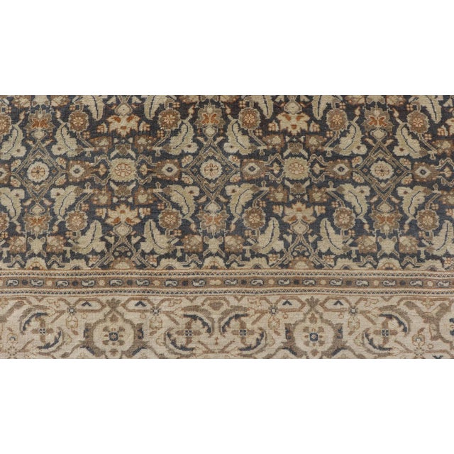 Hand Knotted Fine Herati Design Rug in Steel Blue 9'7 X 11'7 For Sale - Image 10 of 12