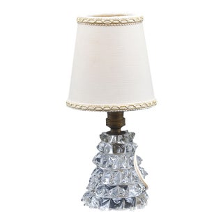 Charming Table Lamp in Rostrato Murano Glass Vase for Barovier & Toso, 1940s For Sale