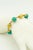 Metal Chrysocolla Fluted Gold Bead Yellow Gold Bracelet For Sale - Image 7 of 8