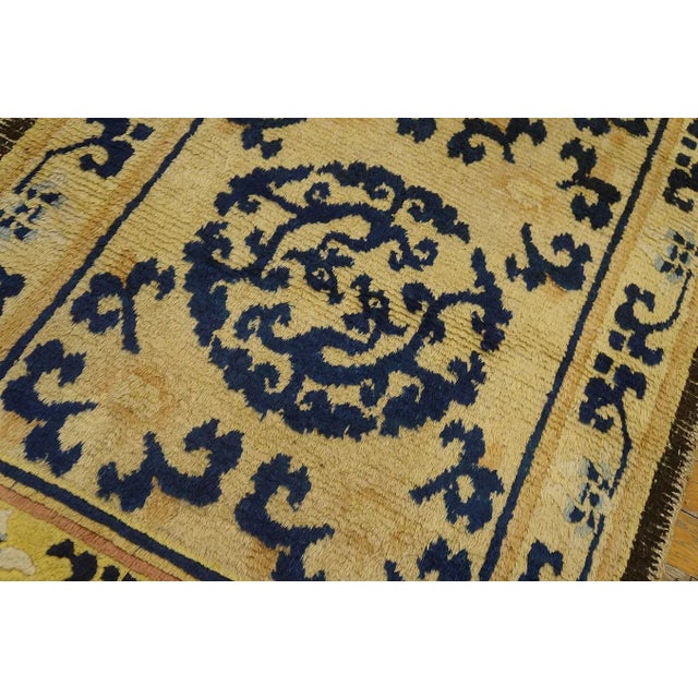 Textile 1775s Antique Ningxia Chinese Dragon Medallion Beige Hallway Runner Rug For Sale - Image 7 of 12