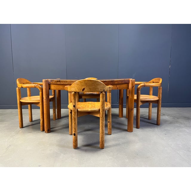 Pine Wood Dining Table and Chairs from CJ Rosengaarden, 1970s, Set of 5 For Sale - Image 3 of 12