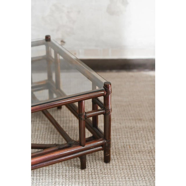 Square Dark Wicker Attila Series Coffee Table by Gasparucci Design for Telemaco, 1970 For Sale - Image 3 of 5