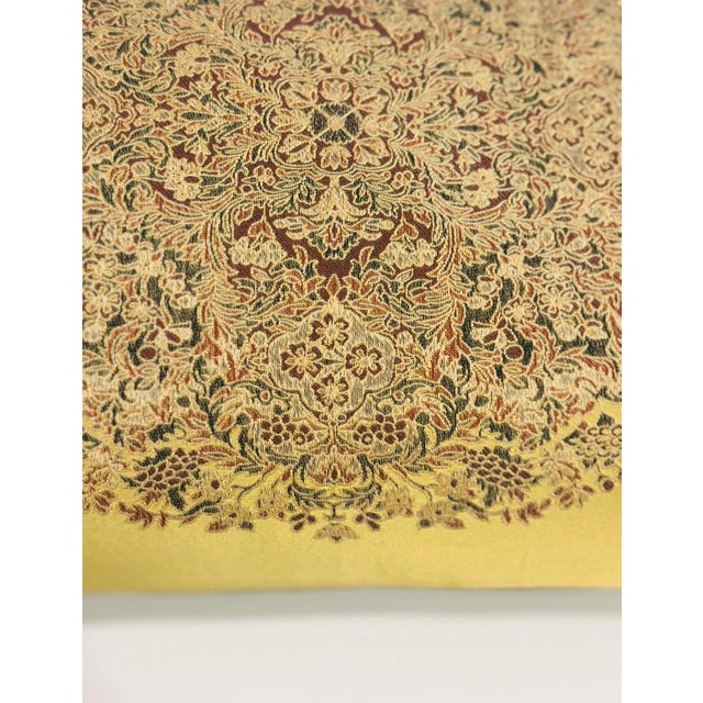 Textile Rubelli Dunbar Pillow With Hand Stitched Burgundy Medallion For Sale - Image 7 of 7