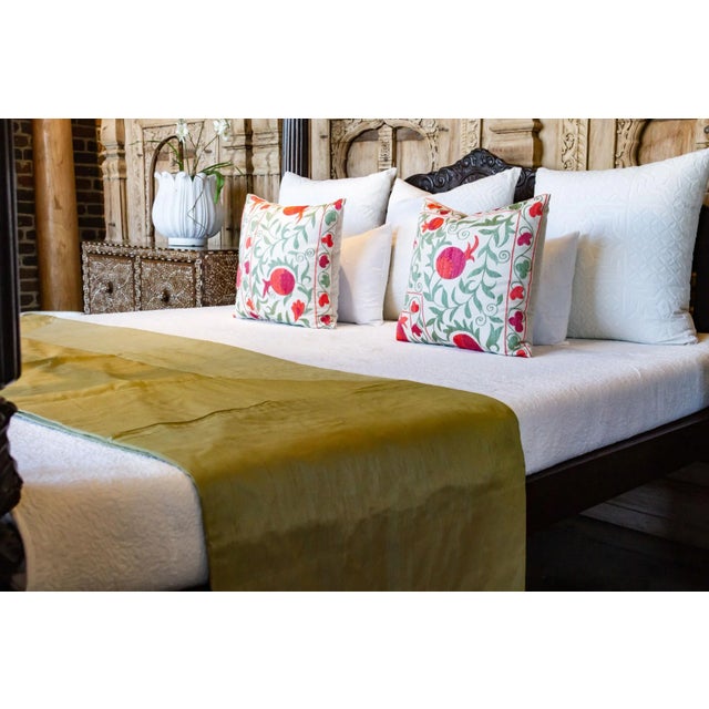 Indian Sage Silk Blend Duvet Cover For Sale - Image 3 of 6