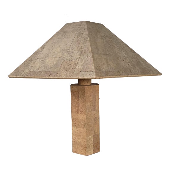Hexagonal Cork Table Lamp by Ingo Maurer for Design M, 1974 For Sale