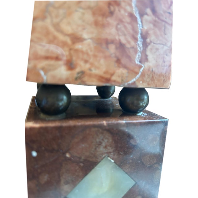 20th Century Italian Rouge and Verde Marble Obelisk With Specimen Plinth For Sale In New York - Image 6 of 6