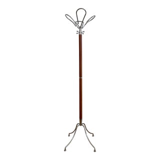 Mid 20th Century Modern Atomic "Lotus" Coat Rack in Chrome and Teak For Sale