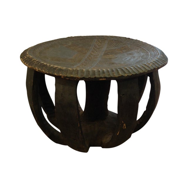 African Hand Carved Table | Chairish