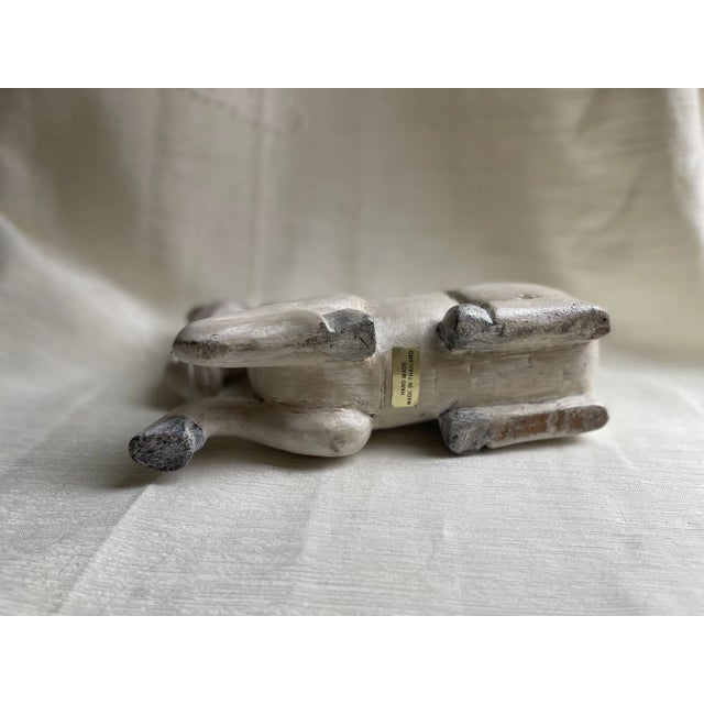 Late 20th Century Thai Folk Art Carved Wood Horse Statue For Sale - Image 4 of 5