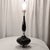 Tall Mid 20th Century Black Glazed Porcelain Table Lamp With Chrome Accent Detail For Sale - Image 12 of 12