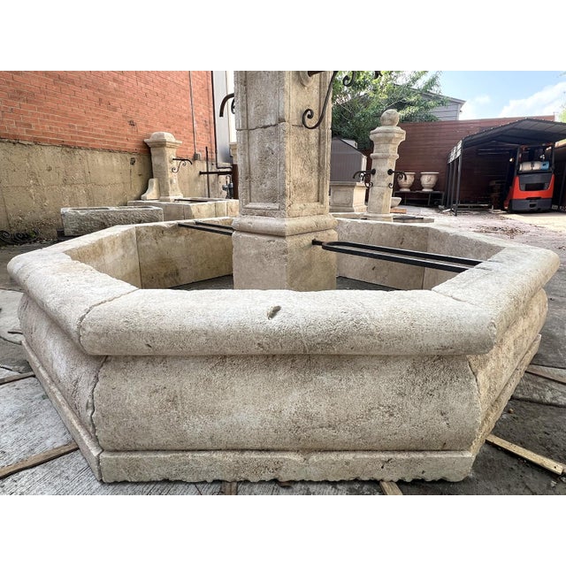 Le Louvre Carved Limestone Center Fountain From the South of France For Sale - Image 10 of 14