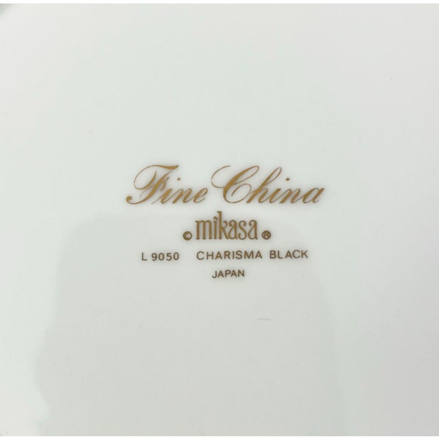 1980s 1980s Mikasa “Charisma, Black” Round Porcelain Serving Bowl For Sale - Image 5 of 5