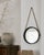 Mid-Century Modern Vintage Round Metal Mirror on Silk Rope, France For Sale - Image 3 of 18