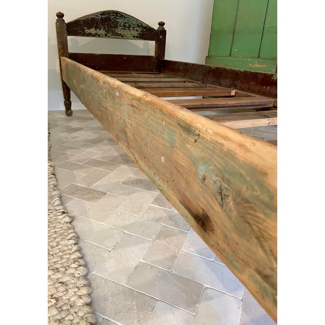 Blue 19th Century Primitive Painted Daybed For Sale - Image 8 of 12