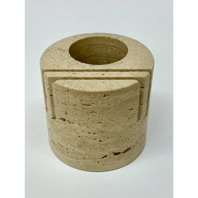 Relocation Super Sale! Sculptural Travertine Desk Organizer Attributed to Fratelli Mannelli for Raymor For Sale In Miami - Image 6 of 11