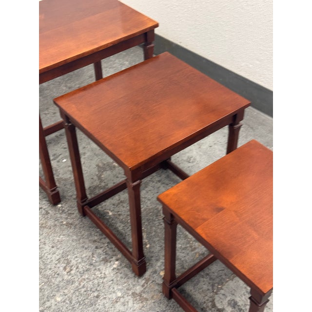 Wood Traditional Wood Nesting Tables, Set of Three For Sale - Image 7 of 12