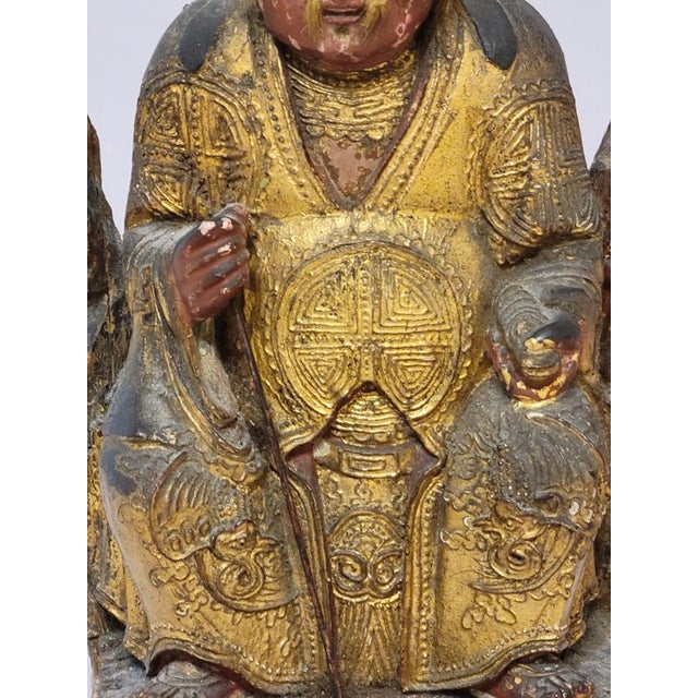 Early 19th C. Chinese Qing Gilt Lacquer Carved Wood Daoist Temple Deity Figure For Sale In Raleigh - Image 6 of 13