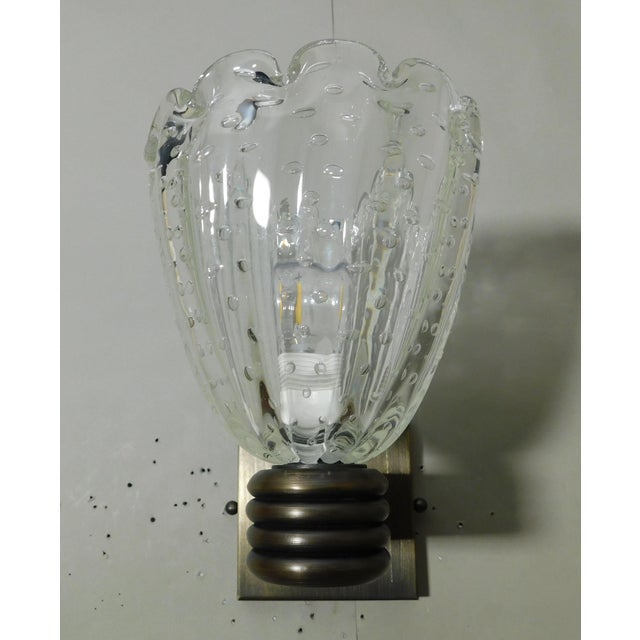 Barovier e Toso 1950s Murano Bollicine Cups Sconces, a Pair For Sale - Image 4 of 10
