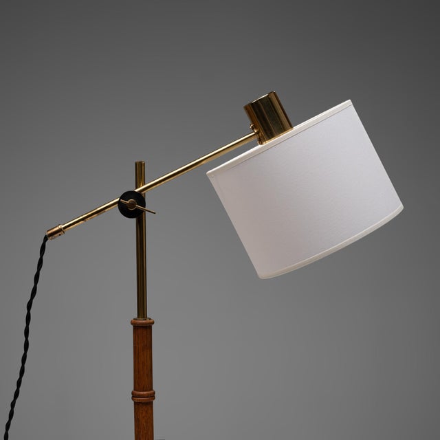 Brass and Wood Table Lamp from Falkenbergs Belysning, Sweden, 1960s For Sale - Image 9 of 12
