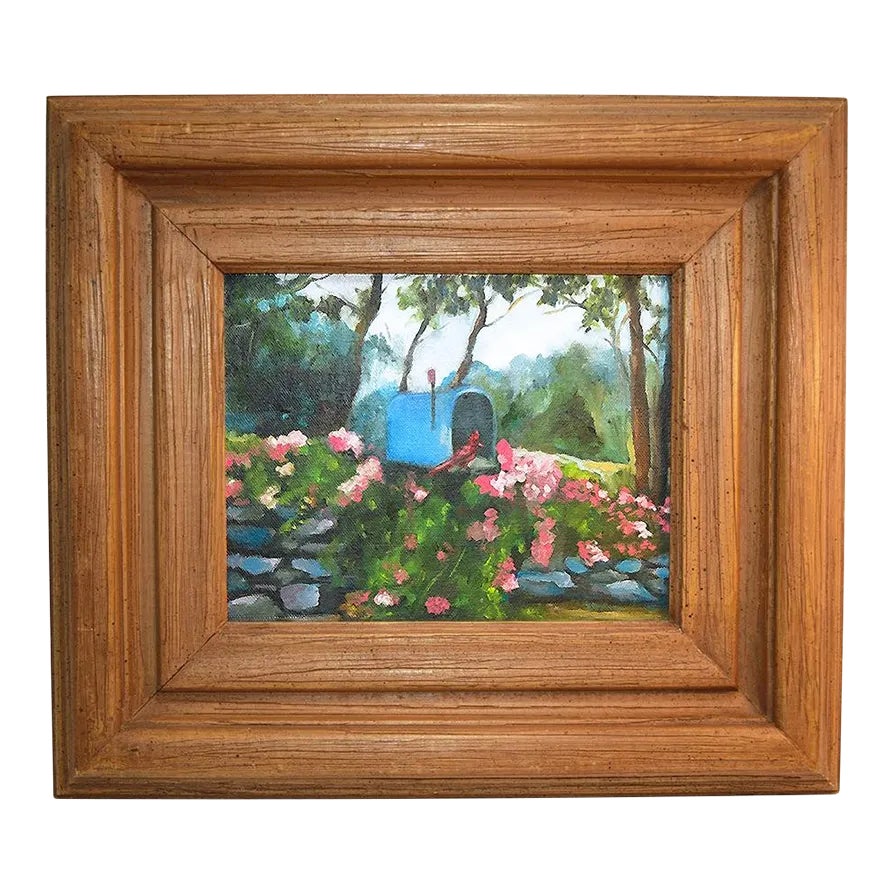 Original Vintage Impressionistic Painting of a Cardinal Bird on a ...