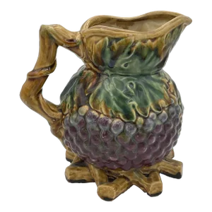 Late 20th Century Majolica-Inspired Decorative Pitcher