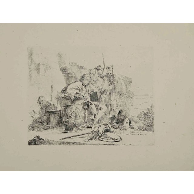 The young man sitting is an etching realized by Giambattista Tiepolo in 1785. Sheet 23 x 30 cm. Good impressions on paper,...
