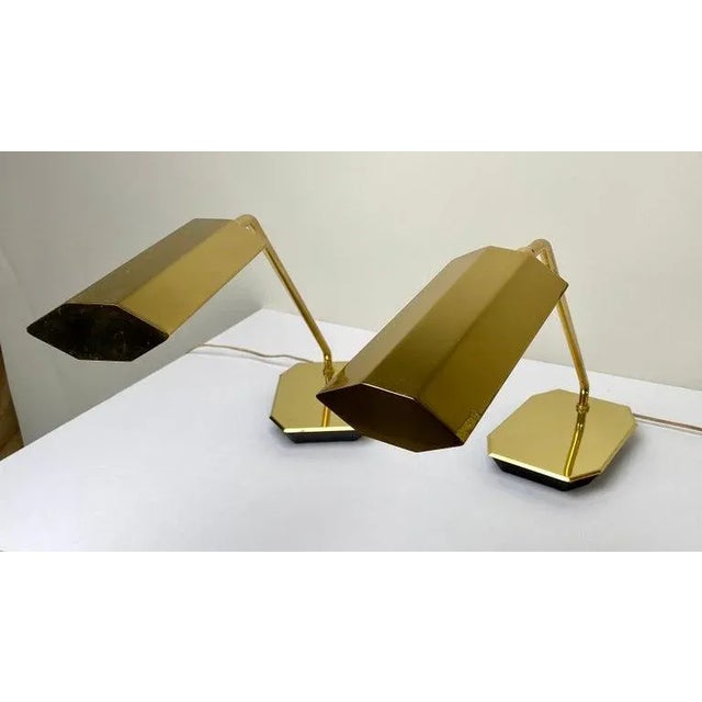 Metal Mid-Century Modern Rare Koch & Lowy Adjustable Pharmacy Brass Desk Lamp, a Pair For Sale - Image 7 of 12