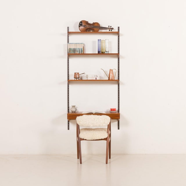 Mid-Century Modern Teak Shelving Unit with Desk by Kai Kristiansen for FM Møbler, Denmark, 1960s For Sale - Image 3 of 14