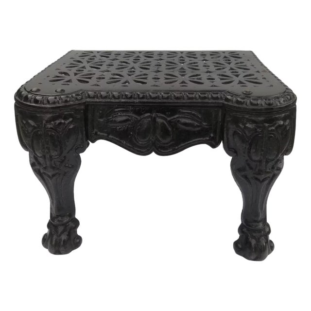 Cast Iron Footman with Pierced Top Cabriole Legs c 1880 For Sale